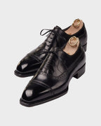 Onyx Calf Leather Goodyear-Welted Cap Toe Oxfords