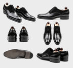 Onyx Tuxedo Velvet-Inlay Oxford Brogues