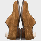 Golden-Oak Suede Formal Derby Shoes