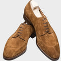 Golden-Oak Suede Formal Derby Shoes
