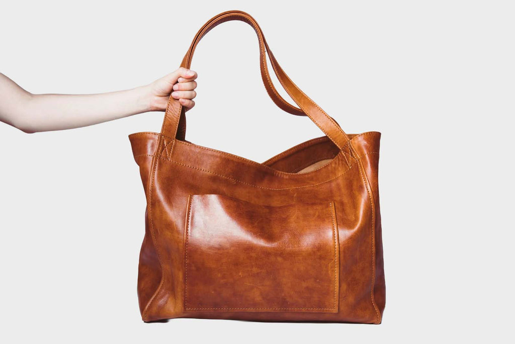 Oversized Full-Grain Leather Tote Bag
