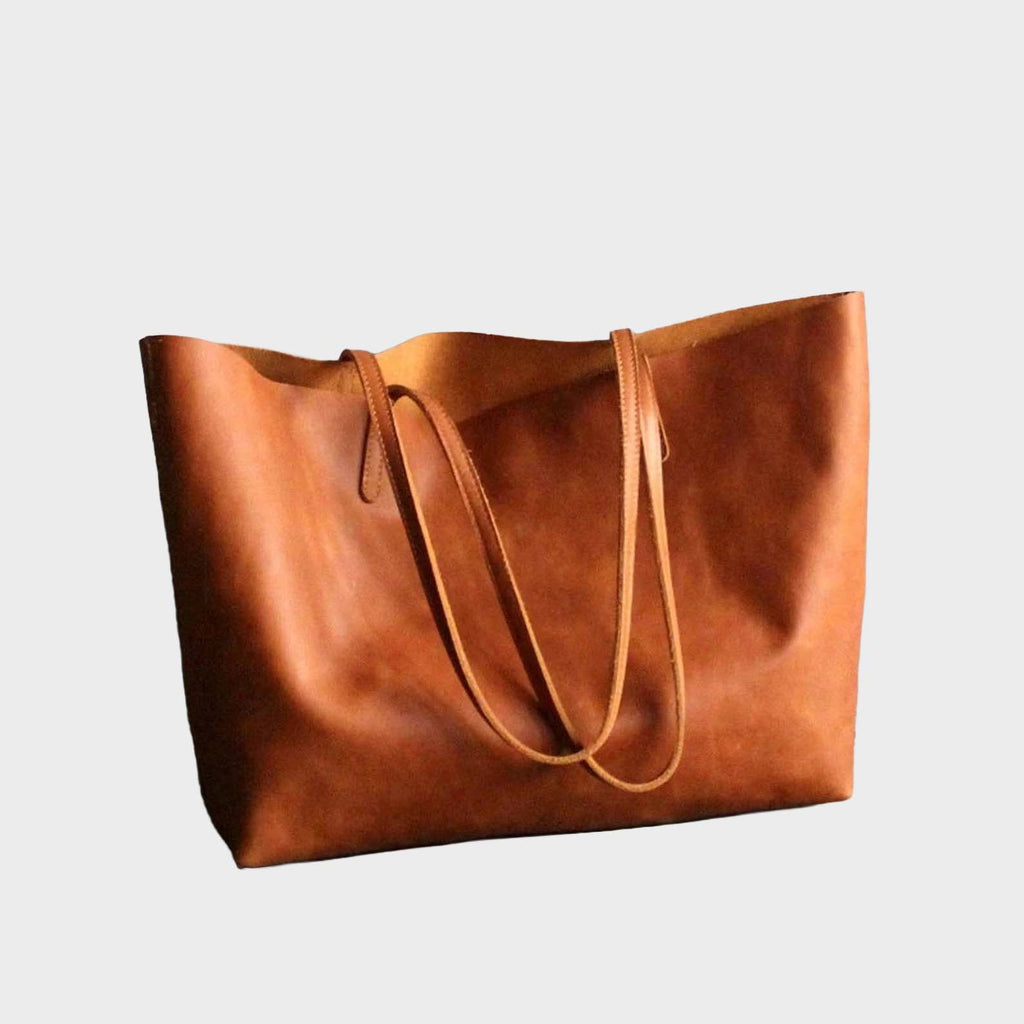 Minimalist Full-Grain Leather Tote Bag