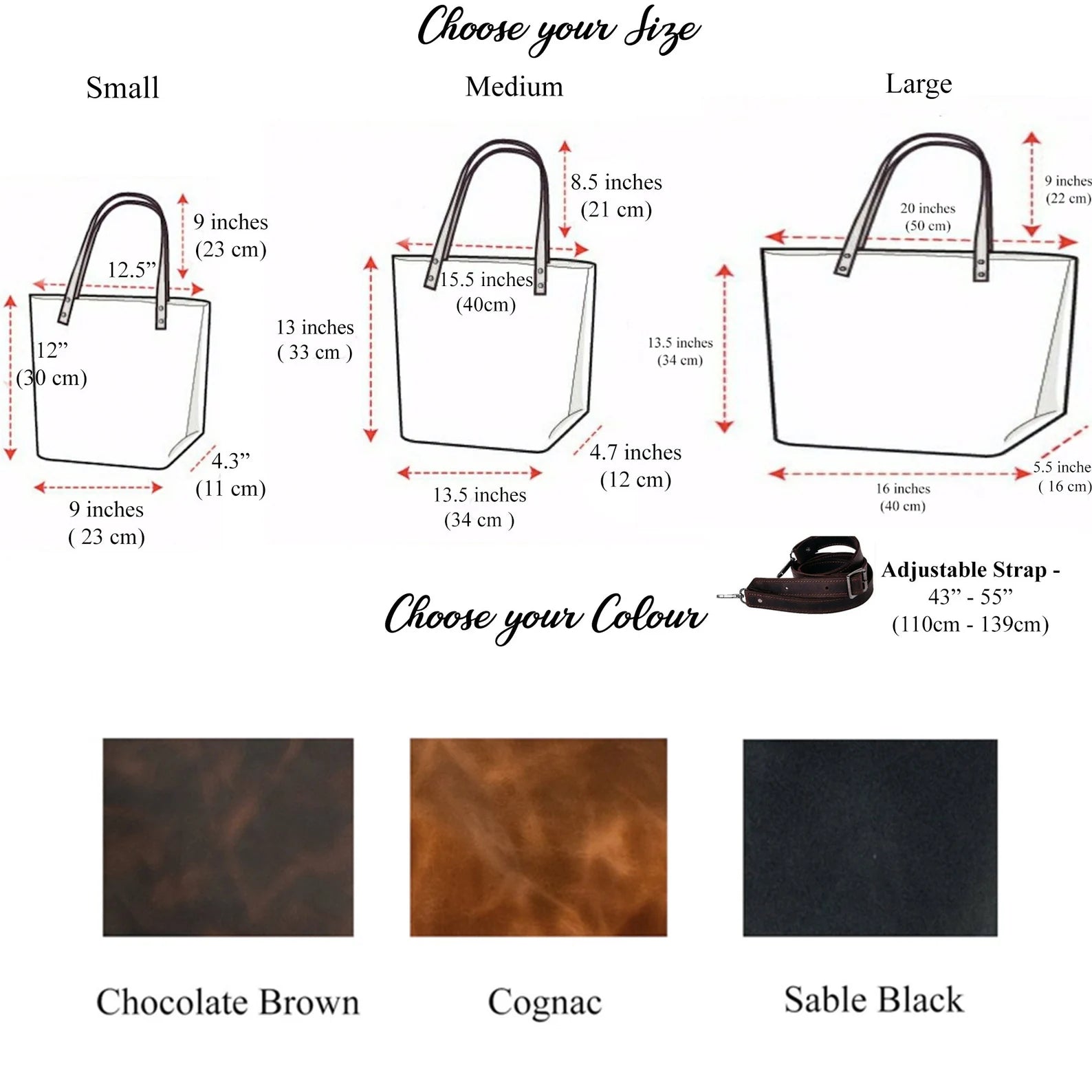 Crazy Horse Leather Tote Bag with Crossbody Strap
