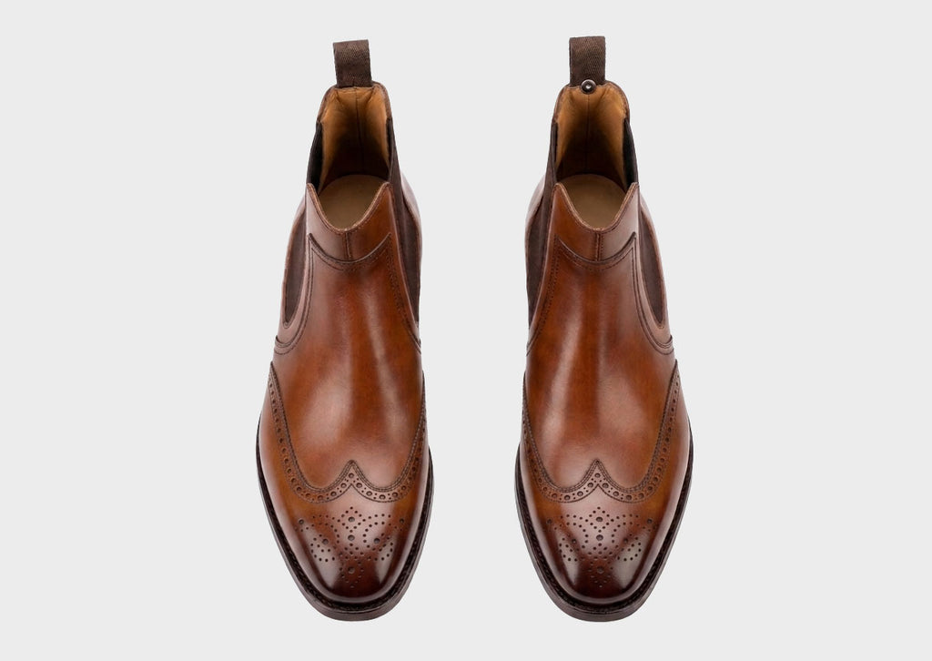 Azure Gradient Hand-Burnished Wholecut Oxfords