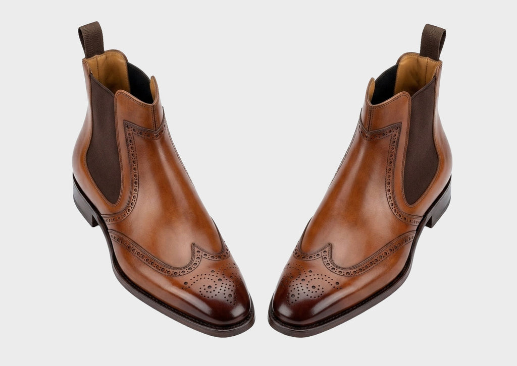 Azure Gradient Hand-Burnished Wholecut Oxfords