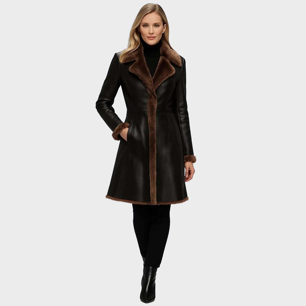 Women’s Heritage Cognac Slim-Fit Lambskin Leather Jacket