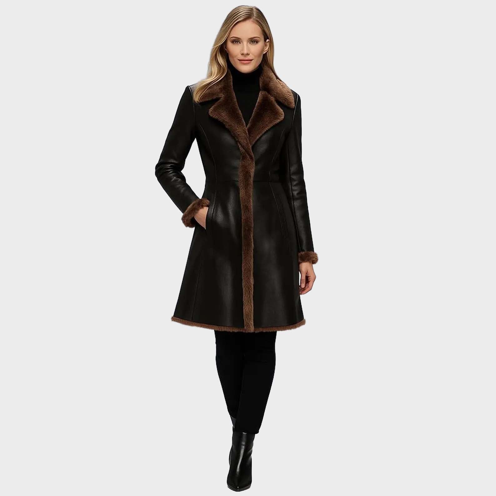 Women’s Heritage Cognac Slim-Fit Lambskin Leather Jacket