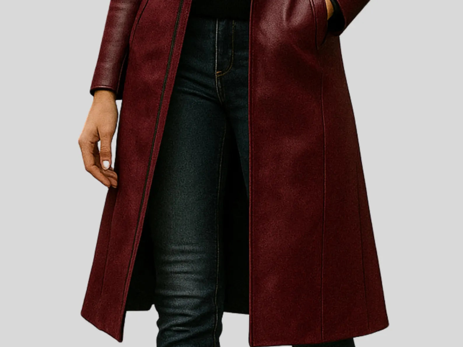 Women’s Sleek Black Slim-Fit Minimalist Leather Jacket